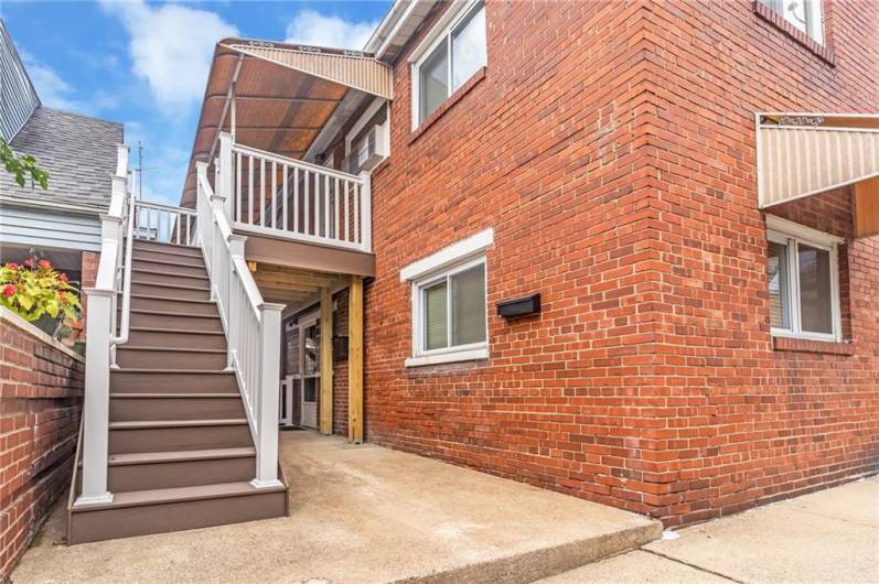 Unit 3 is accessible from the new staircase and deck that leads to the street