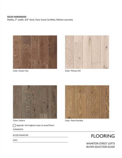 Upgrade flooring options