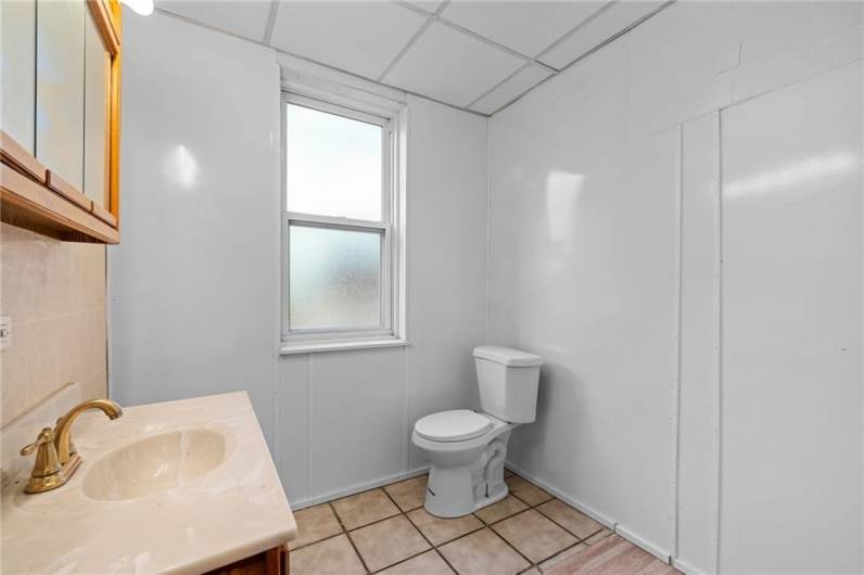 First floor powder room