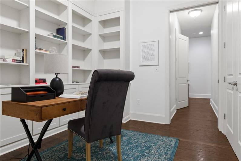 This is the second bedroom with the shelves. Shelves can be removed at buyer request.