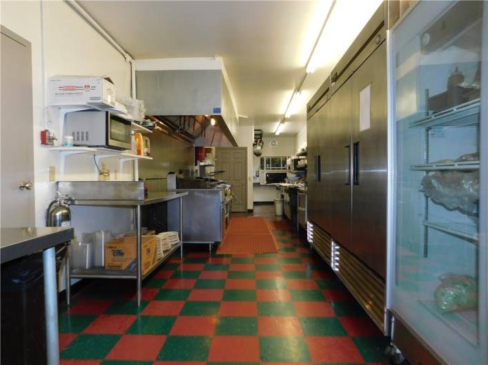 LARGE COOLERS/PLENTY OF STORAGE AND PREP AREAS IN THE FULLY EQUIPPED KITCHEN/RESTAURANT