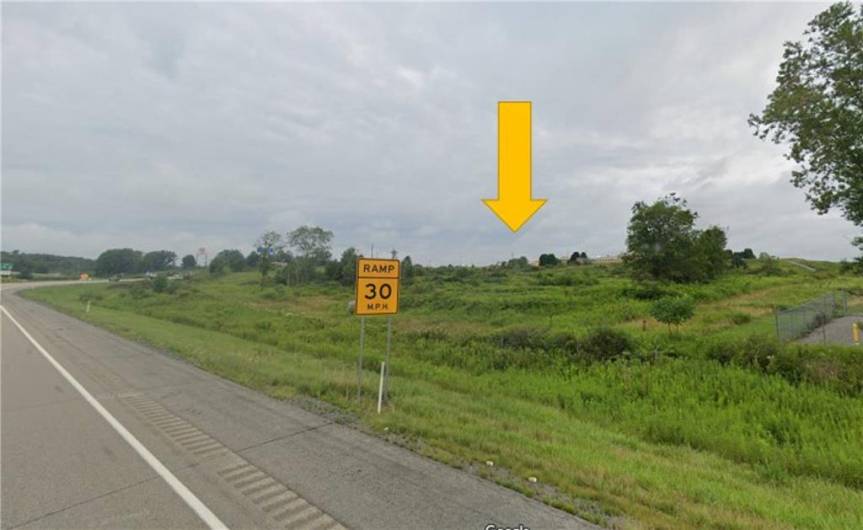 Westerly view of property from I80.