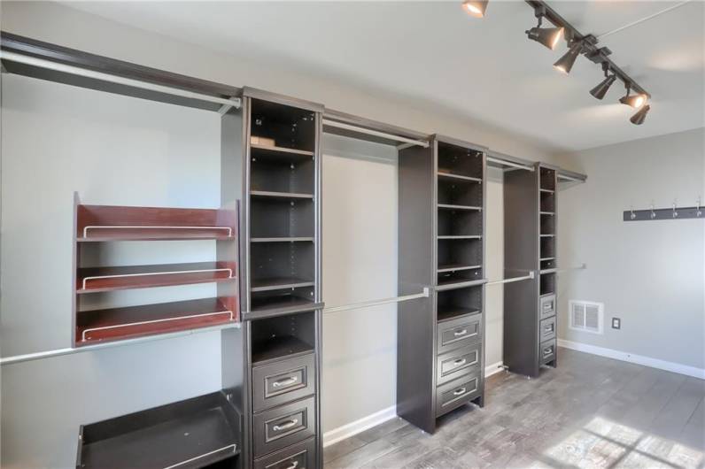 This space boasts a closet system making it a great dressing room.