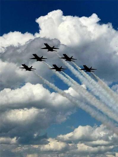 Blue Angels flying over the house.