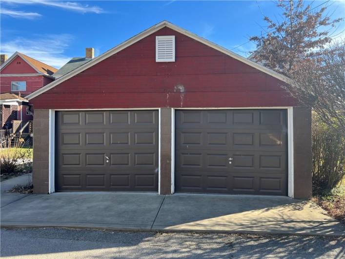 2 Car Detached garage