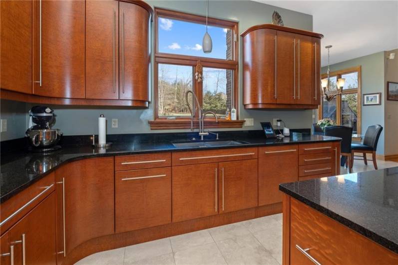 Kitchen is sleek and sharp!