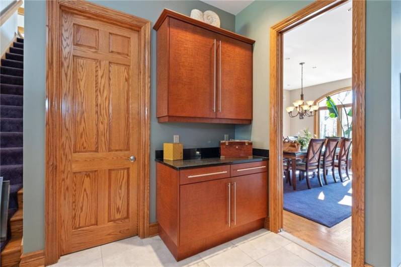 Hall by Kitchen has walk in Pantry behind door and serving area!