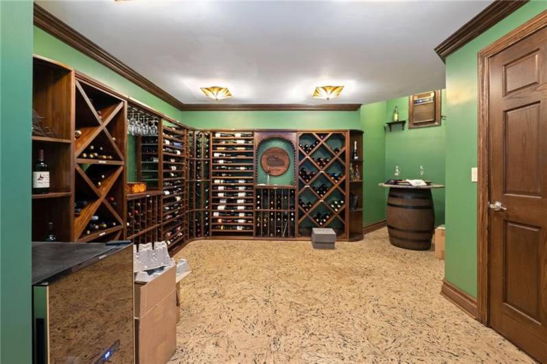 Wine Cellar is temperature controlled with tasting area for the wine connoisseur or Sommelier!