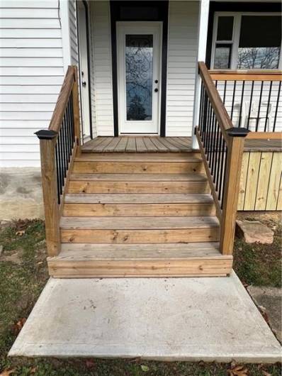 Brand new cement slab, railings, porch.