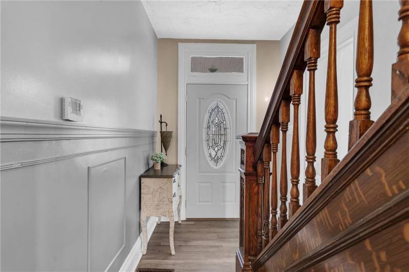 The home's front door and foyer.