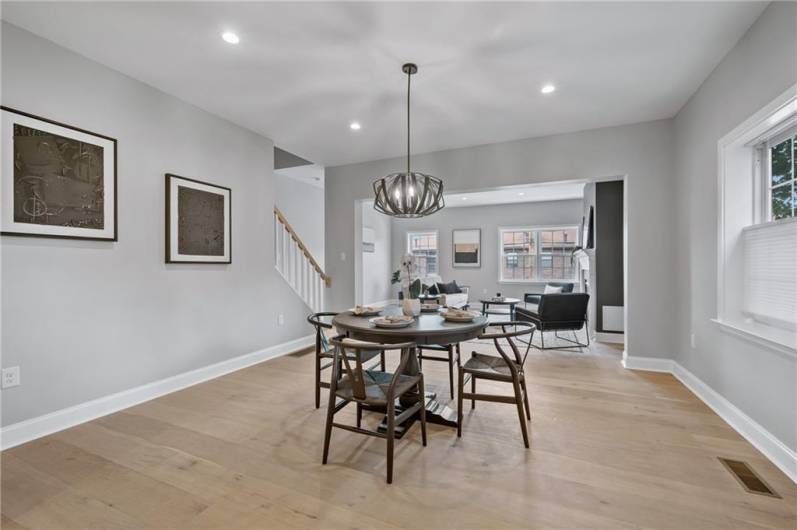 Gorgeous flooring! Open floor plan. Room for aproper dinner party