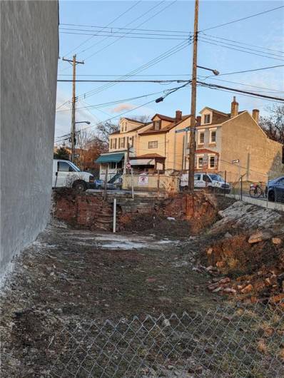 looking north from the alley