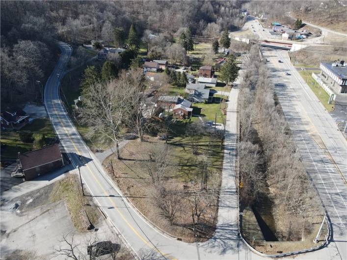 Rt 51 on right side of picture and Rt 43 access - top right corner