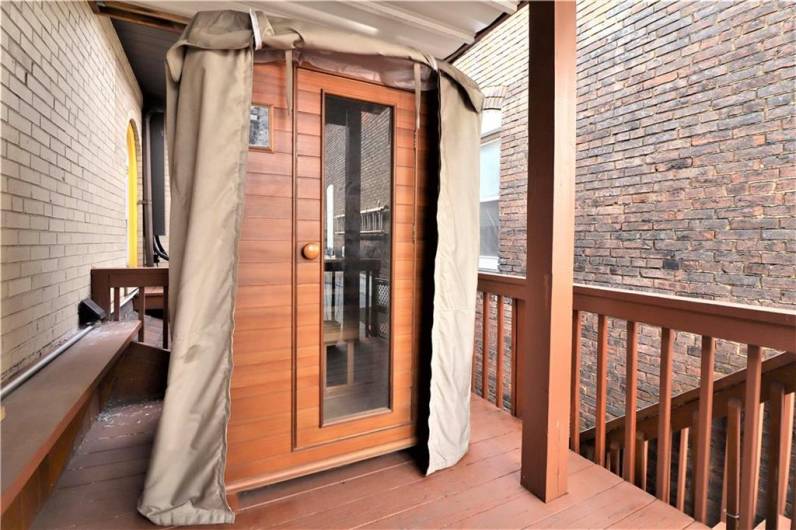 Sauna on 2nd floor deck.