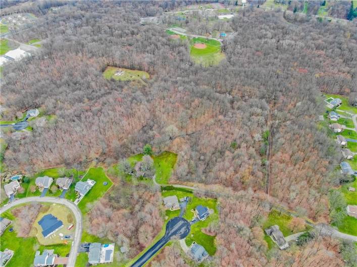 Bottom Left corner - homes on Hidden Brooke Ct in Neshannock Trails. Right side of picture - homes are on Greentree Circle