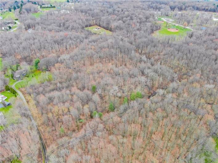 Access land at bottom of photo (end of Meadow Lane) - first Right is the Private drive which leads back to cleared area where house was.