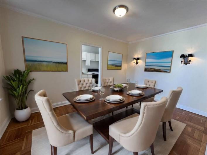 Virtually staged Dining area