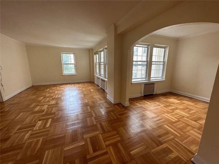 Continued view of the open floor from the living to dining room