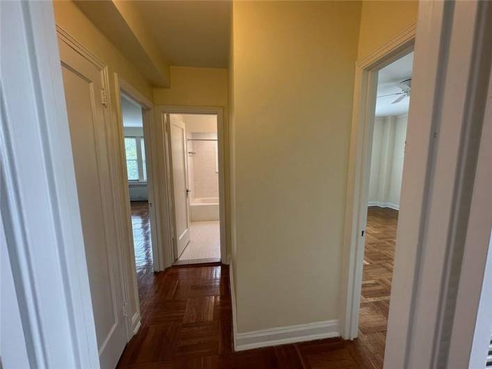 Hallway leading to the additional 2 bedrooms and 1 bath