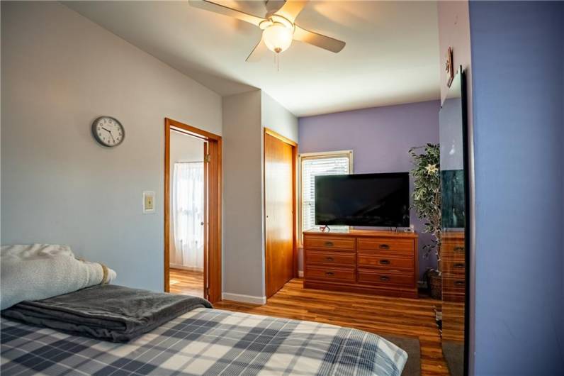 Ample room for storage in this upstairs second bedroom.