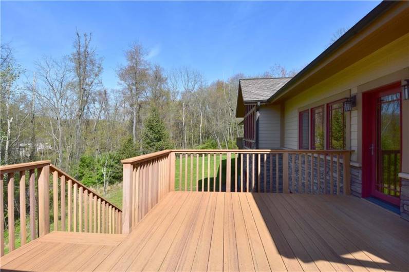 Deck off of the dining area.