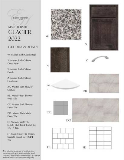 *Actual projected design finishes Master Bath