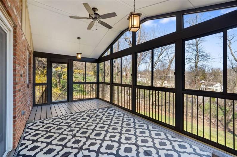 Enclosed sun room off kitchen