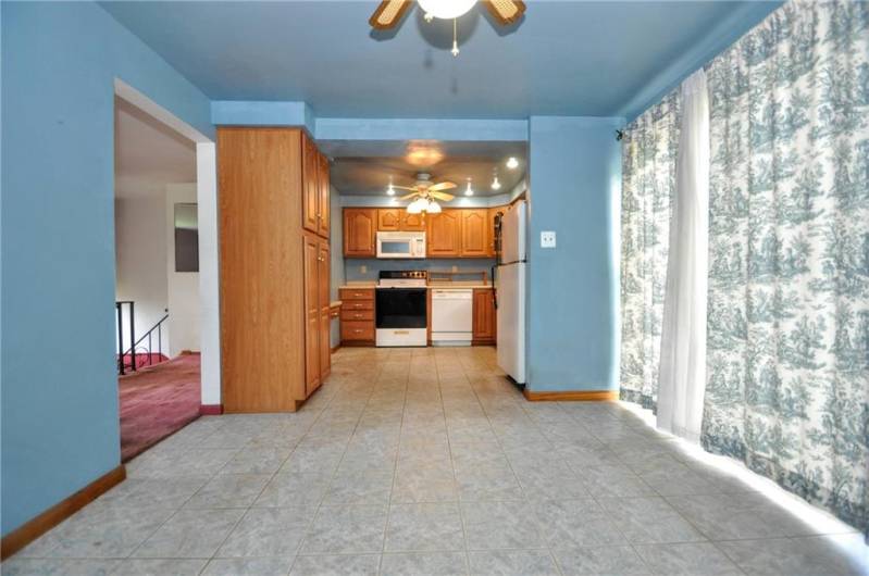 The dining room with access to the back deck