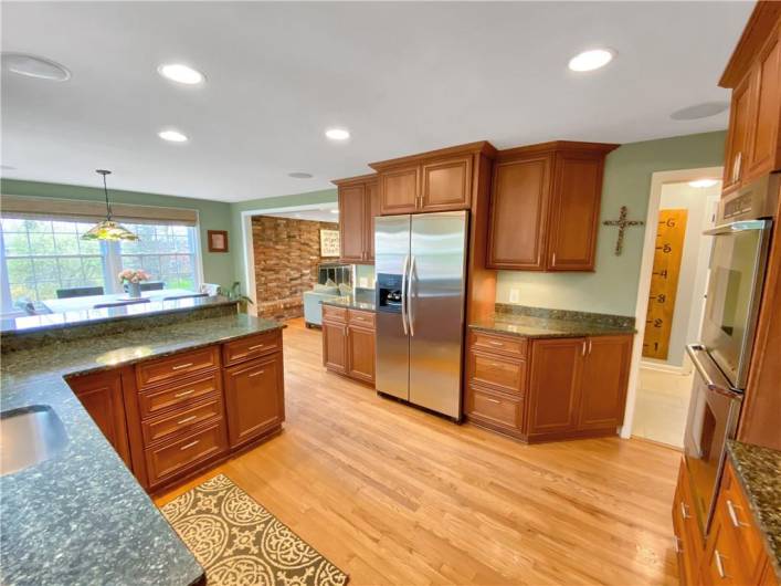 The kitchen opens to the first floor family room.