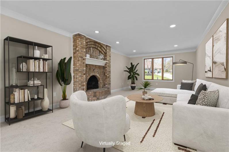 Virtually Staged Family Room depicts potential of the room