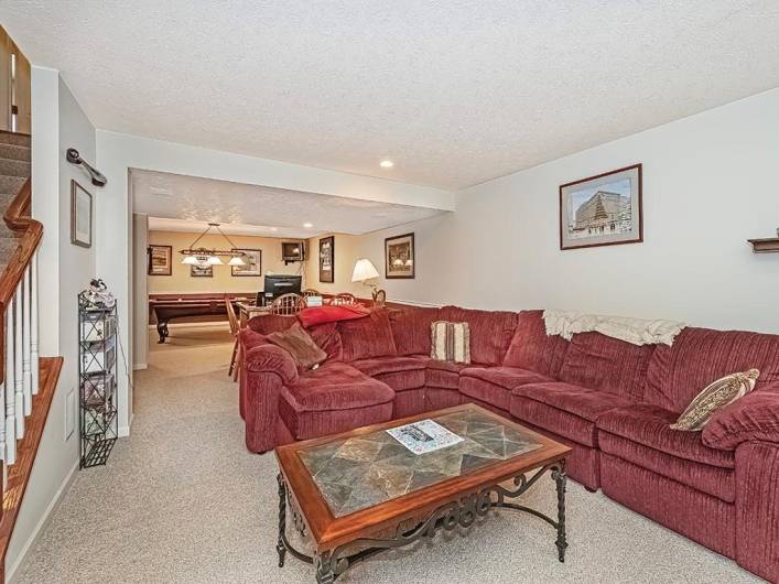 Enormous lower level with large family room.