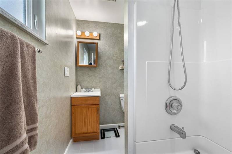 A full bathroom is on the lower level of this home!