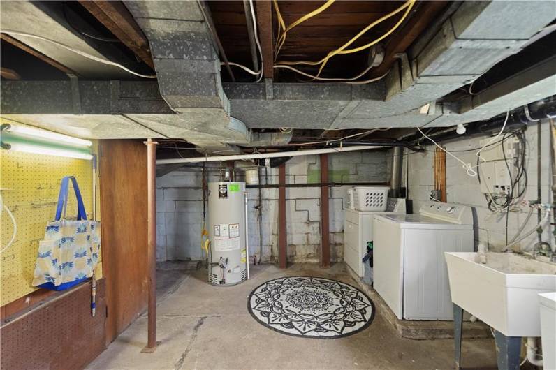 Large Laundry Area, washer and dryer included!To the left is a door that leads to a huge unfinished space - perfect for a workshop or storage room.