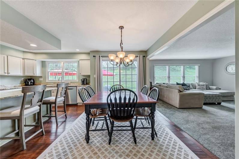 Dinette is open to the family room and has a sliding glass door to the rear patio.