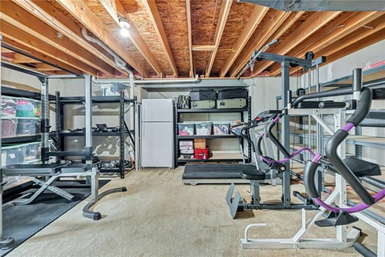 Bonus room on the lower level! A home gym, seasonal/holiday decor storage, hunting gear storage, or create the ultimate pantry -- the possibilities are endless!