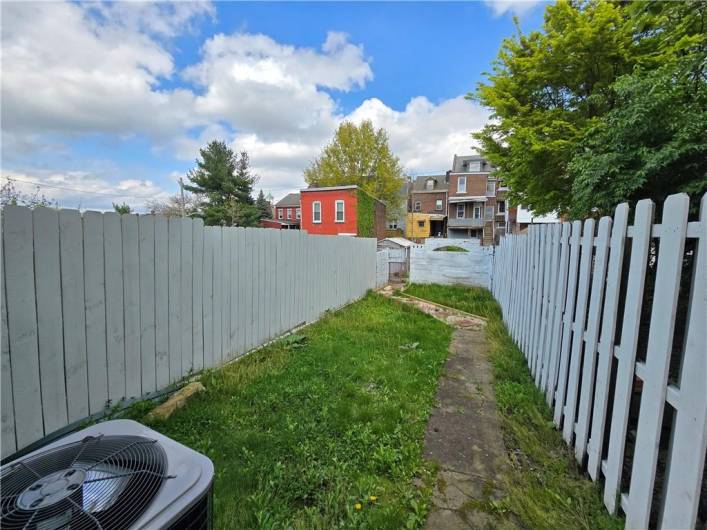 Fenced rear yard, perfect for pets!