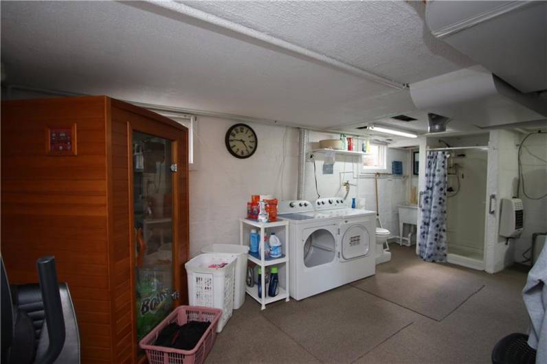 Large 21x11 Laundry Room w/ Full Bathroom (open), Sauna & Washer plus Dryer are both included!