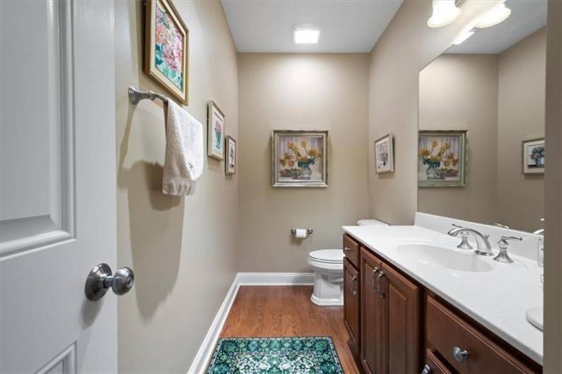 Lower Level Powder Room--large enough to add a shower potentially.