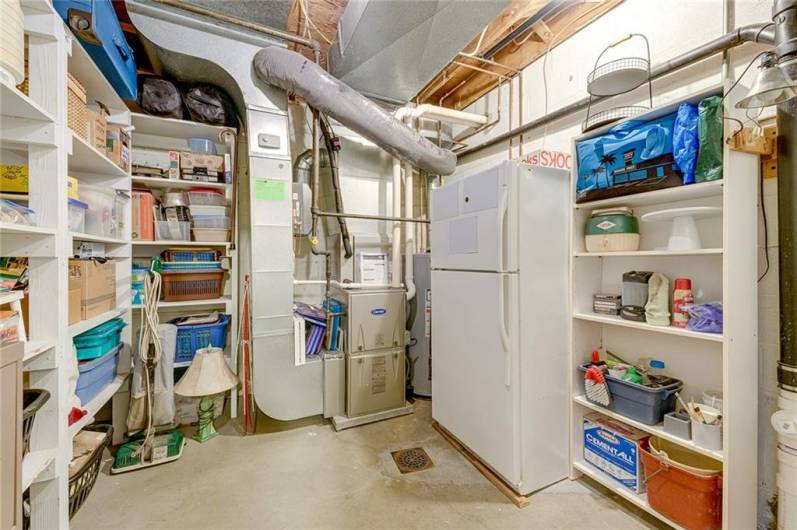 Ample storage space in basement
