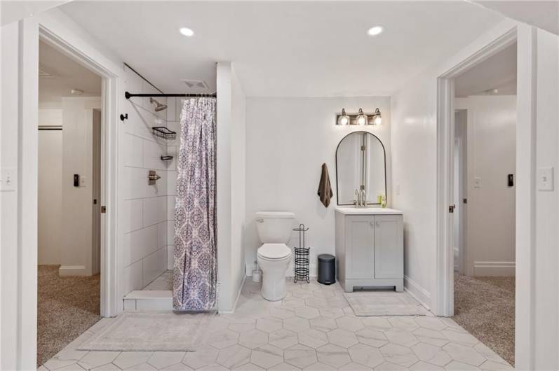 Extremely spacious Jack/Jill third floor bathroom.