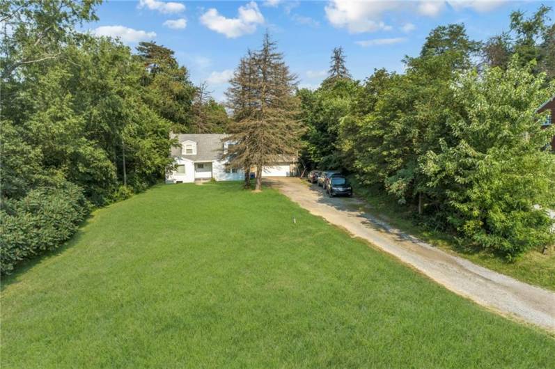 Long driveway from Brodhead Road.  House sit a distance back from the road.