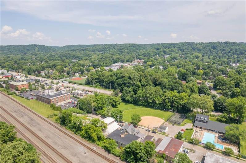 Aerial Shot from the Back of the Building