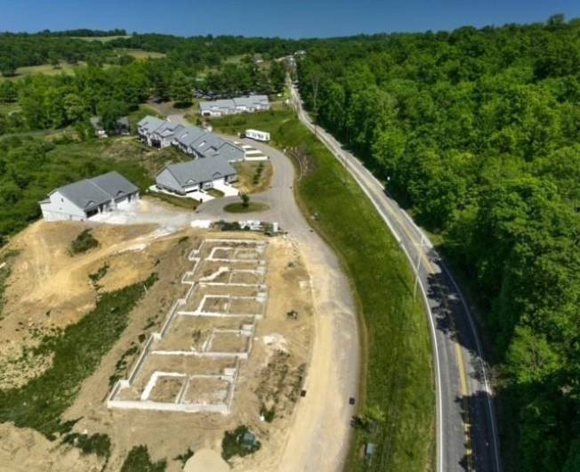 Aerial shot of new construction site.