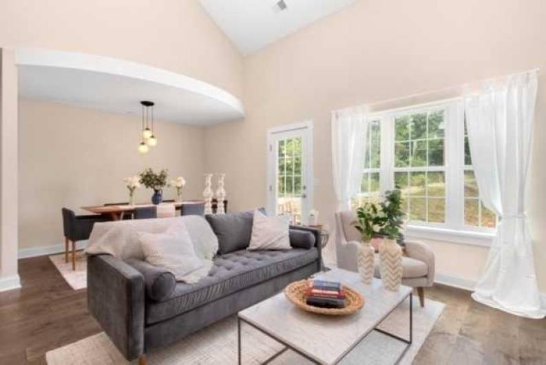 View from living room to dining area.
