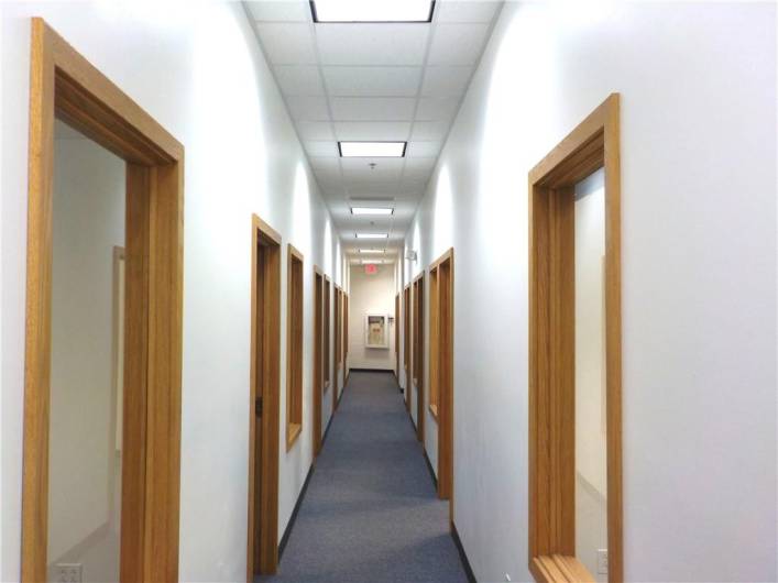 Long Hallway @ Back of Space, with Multiple Private Offices on both sides