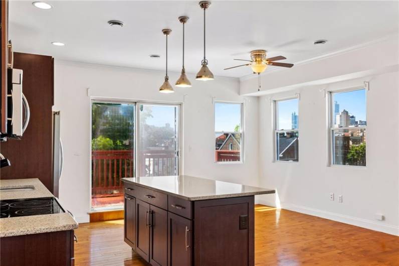 Kitchen with granite countertops