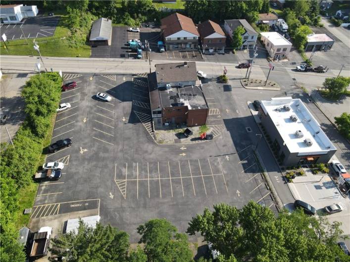 Aerial view from rear of property looking towards South Park Rd (approximately 17,000 vehicles per day and high foot traffic)