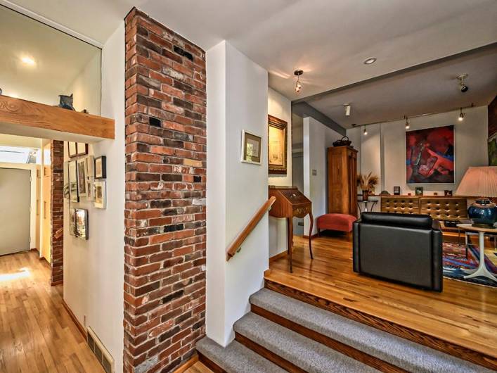 Steps to dining level and kitchen