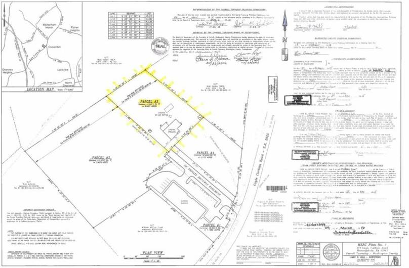 Parcel 3 plat map.  0.9927 Acres