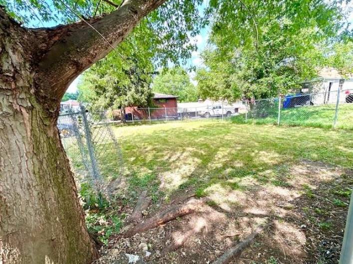 Fenced in back yard.